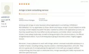 ARINGO MBA ADMISSION CONSULTING review on gmatclub