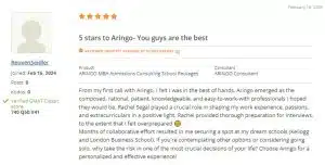Gmatclub review for ARINGO MBA ADMISSION CONSULTING