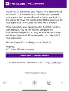 NYU Stern GMAT Waiver